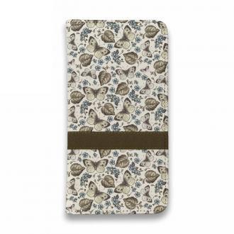 【手帳型ベルトなし】【Stick Case】ビンテージなバタフライ(蝶)