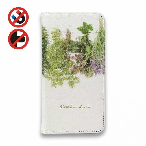 【手帳型ベルトなし】【Stick Case】キッチンのハーブたち