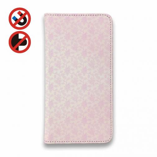【手帳型ベルトなし】【Stick Case】花のシームレスパターン ピンク