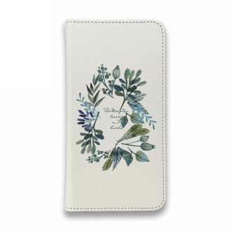 【手帳型ベルトなし】【Stick Case】水彩で描いた花とハーブ