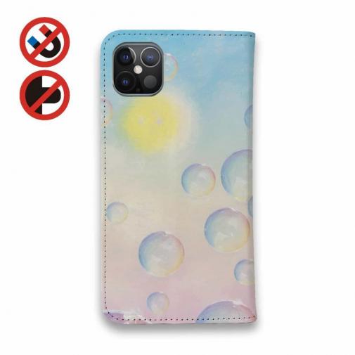 【手帳型ベルトなし】【Stick Case】幻想的なしゃぼん玉