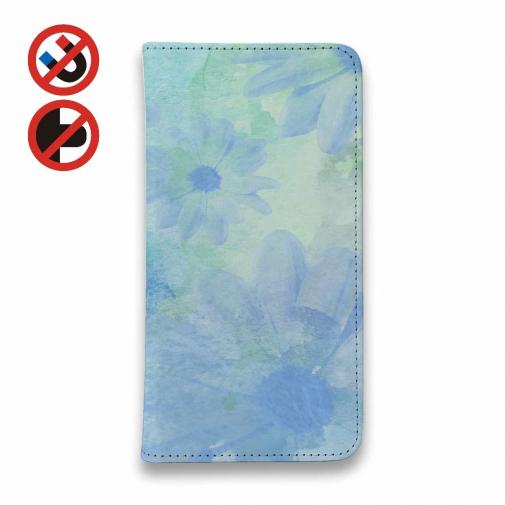 【手帳型ベルトなし】【Stick Case】ウォーターフラワー ブルー