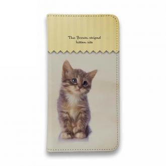 【手帳型ベルトなし】【Stick Case】kitten sits　座る子猫