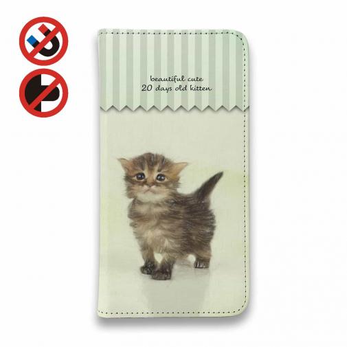 【手帳型ベルトなし】【Stick Case】生後20日の可愛い子猫 イラスト
