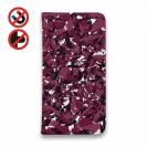 【手帳型ベルトなし】【Stick Case】あかり　百目ロゴ　迷彩ワインレッド