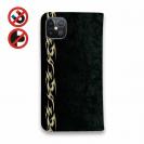 【手帳型ベルトなし】【Stick Case】鬼掛　黒刃(くろやいば)　ターコイズ