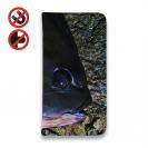 【手帳型ベルトなし】【Stick Case】オナガと釣研ロゴ