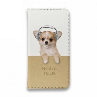 【手帳型ベルトなし】【Stick Case】チワワだってNo Music No Life