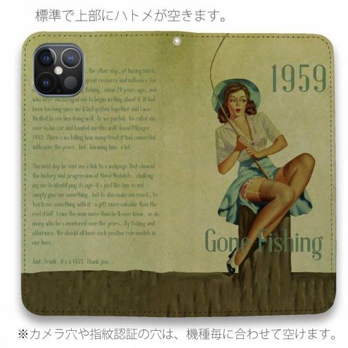 【手帳型ベルトなし】【Stick Case】Gone Fishing ビンテージバージョン