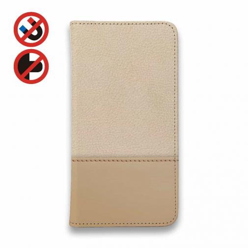 【手帳型ベルトなし】【Stick Case】レザー風リボン&ショルダーストラップ　ベージュ