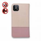 【手帳型ベルトなし】【Stick Case】レザー風リボン&ショルダーストラップ　ライトピンク