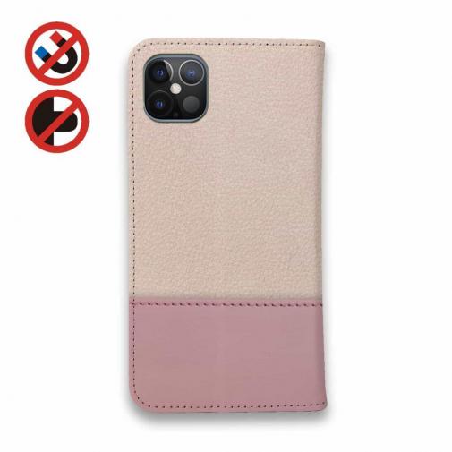 【手帳型ベルトなし】【Stick Case】レザー風リボン&ショルダーストラップ　ライトピンク