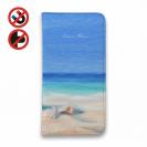 【手帳型ベルトなし】【Stick Case】オーシャンブルー　春の海辺