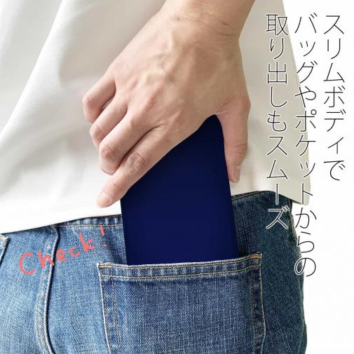 【手帳型ベルトなし】【Stick Case】 UNIBASS　ロゴバック　ロイヤルブルー