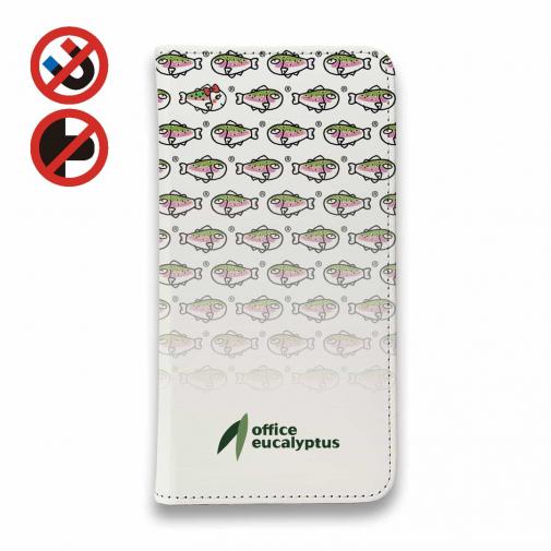 【手帳型ベルトなし】【Stick Case】【eucalyptus】グレ鱒 ホワイト