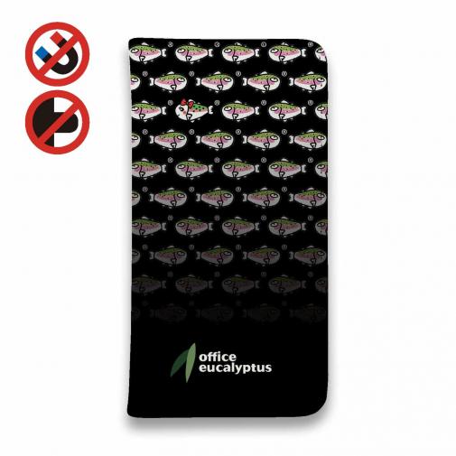 【手帳型ベルトなし】【Stick Case】【eucalyptus】グレ鱒 ブラック