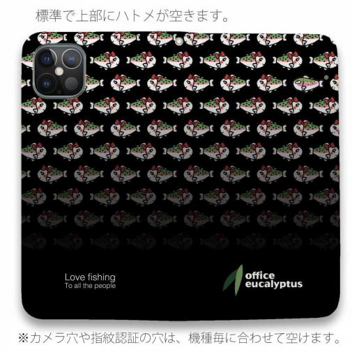 【手帳型ベルトなし】【Stick Case】【eucalyptus】姫マス　ブラック