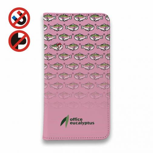 【手帳型ベルトなし】【Stick Case】【eucalyptus】グレ鱒 ピンク