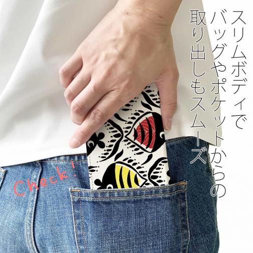 【手帳型ベルトなし】【Stick Case】【釣りざんまい】カラフルフィッシュダンス