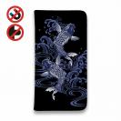 【手帳型ベルトなし】【Stick Case】タトゥー風昇り鯉　ブルー&ブラック