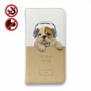 【手帳型ベルトなし】【Stick Case】ブルドッグだってNo Music No Life