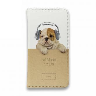 【手帳型ベルトなし】【Stick Case】ブルドッグだってNo Music No Life