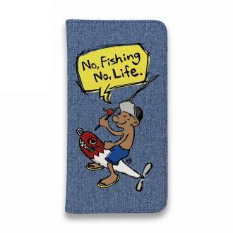 【手帳型ベルトなし】【Stick Case】【釣りざんまい】ルアーに乗ったアングラー