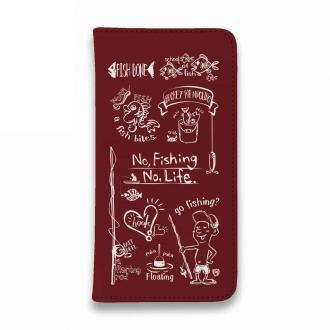 【手帳型ベルトなし】【Stick Case】【釣りざんまい】釣りが好きなんです_レッド