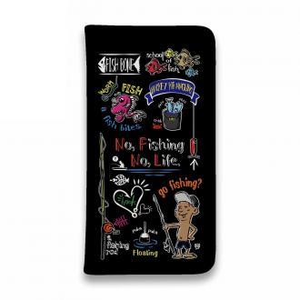 【手帳型ベルトなし】【Stick Case】【釣りざんまい】釣りが好きなんです_カラフルブラック