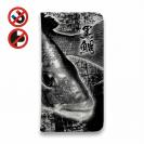 【手帳型ベルトなし】【Stick Case】クロダイ(チヌ)　墨絵風(黒)