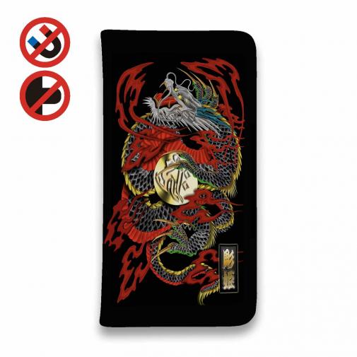 【彫姫】【手帳型ベルトなし】【Stick Case】龍 和彫りデザイン