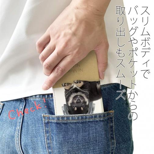 【手帳型ベルトなし】【Stick Case】黒柴（子犬）だってNo Music No Life