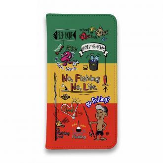 【手帳型ベルトなし】【Stick Case】【釣りざんまい】 釣りが好きなんです_カラフルラスタカラー