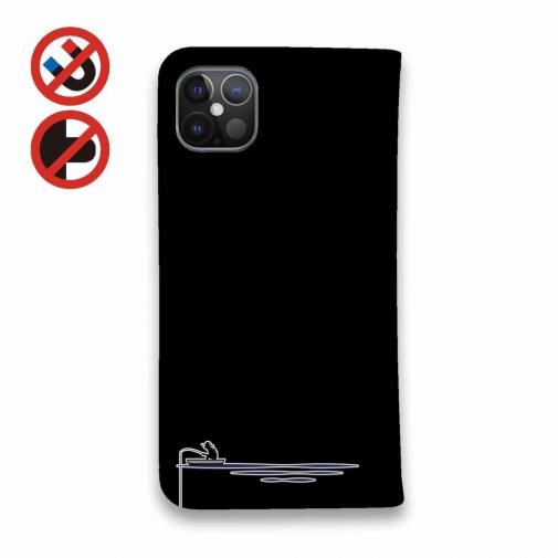 【手帳型ベルトなし】【Stick Case】【釣りざんまい】 釣り好きですがなにか?_カラフルブラック