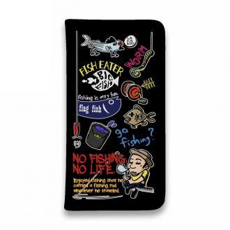 【手帳型ベルトなし】【Stick Case】【釣りざんまい】 釣り好きですがなにか?_カラフルブラック