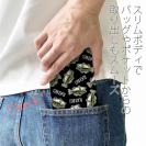 【手帳型ベルトなし】【Stick Case】【釣りざんまい】ドット絵のブラックバスがいっぱい_カラフルブラック