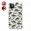 【手帳型ベルトなし】【Stick Case】【釣りざんまい】ドット絵のブラックバスがいっぱい_カラフルホワイト