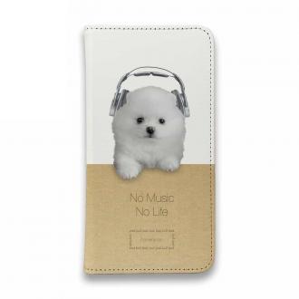 【手帳型ベルトなし】【Stick Case】ポメラニアンだってNo Music No Life