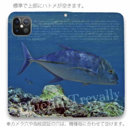 【手帳型ベルトなし】【Stick Case】カスミアジの遊泳