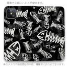 【手帳型ベルトなし】【Stick Case】ボーン・フィッシュ　ブラック