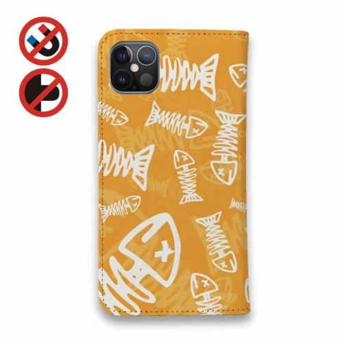 【手帳型ベルトなし】【Stick Case】ボーン・フィッシュ　オレンジ