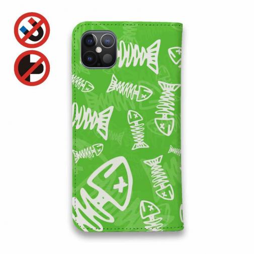 【手帳型ベルトなし】【Stick Case】ボーン・フィッシュ　グリーン