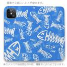 【手帳型ベルトなし】【Stick Case】ボーン・フィッシュ　ブルー