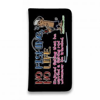 【手帳型ベルトなし】【Stick Case】【釣りざんまい】魚がひいてる、どうしよう!_カラフルブラック