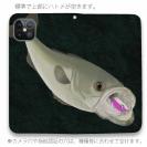 【手帳型ベルトなし】【Stick Case】【佐藤ケロ子】シーバスの食欲　ダークグリーン