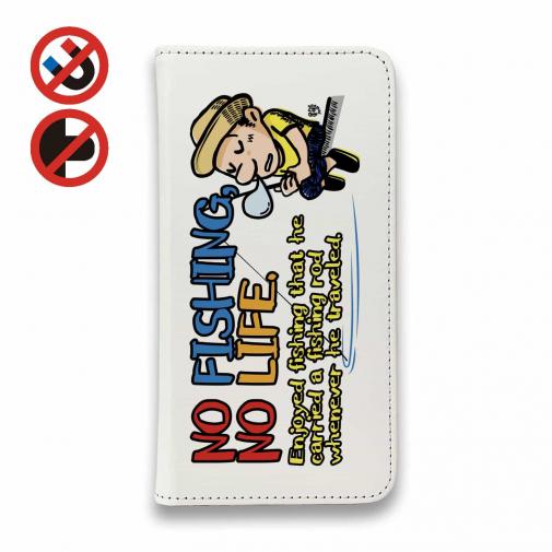 【手帳型ベルトなし】【Stick Case】【釣りざんまい】ついついウトウトしちゃった釣り人_カラフルホワイト