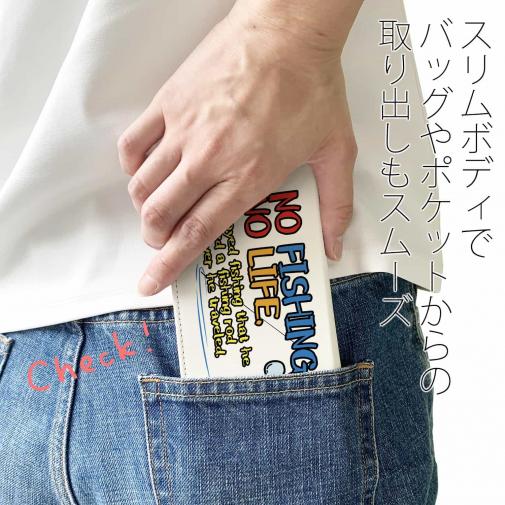 【手帳型ベルトなし】【Stick Case】【釣りざんまい】ついついウトウトしちゃった釣り人_カラフルホワイト