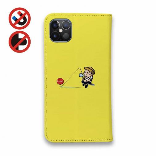 【手帳型ベルトなし】【Stick Case】【釣りざんまい】ついついウトウトしちゃった釣り人_カラフルイエロー