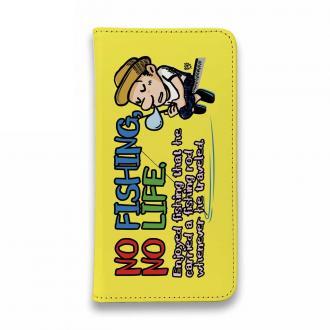 【手帳型ベルトなし】【Stick Case】【釣りざんまい】ついついウトウトしちゃった釣り人_カラフルイエロー