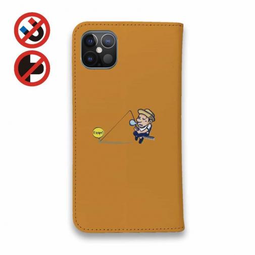 【手帳型ベルトなし】【Stick Case】【釣りざんまい】ついついウトウトしちゃった釣り人_カラフルオレンジ